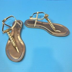 Kate Spade NY Fancy Metallic Flats Sandals Shoes 9.5